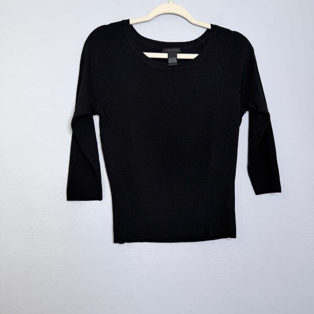 The Limited Sweater Size L Black Rayon Nylon Knit Top